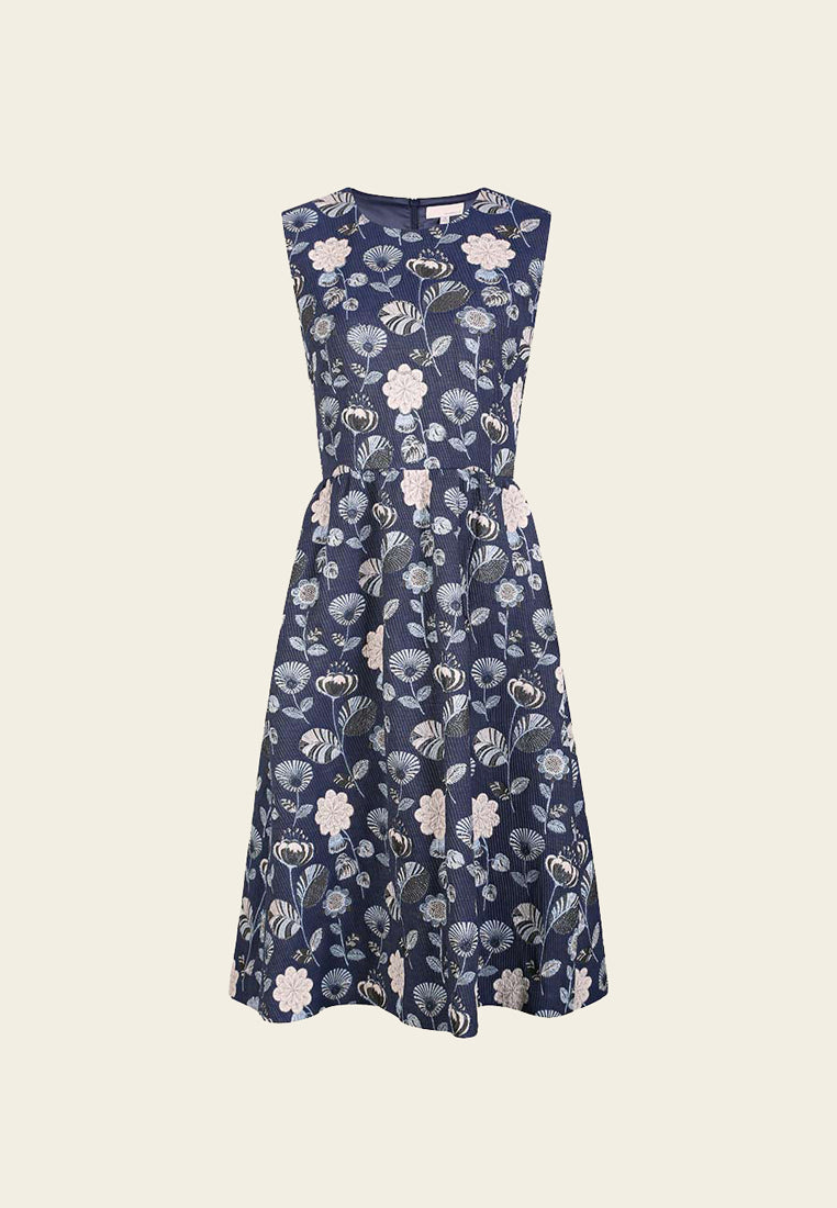 Diane Floral Embroidered Sleeveless Cocktail Dress for Women - Elegant Summer Party Dress for Weddings, Cocktail Parties & Date Nights