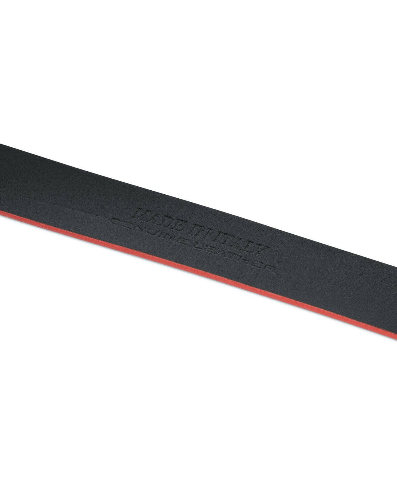 Genuine Calfskin Leather Belt Strap for Ferragamo Buckle Replacement - Black with Red Edges | Perfect for Dress Pants, Business Attire & Formal Occasions