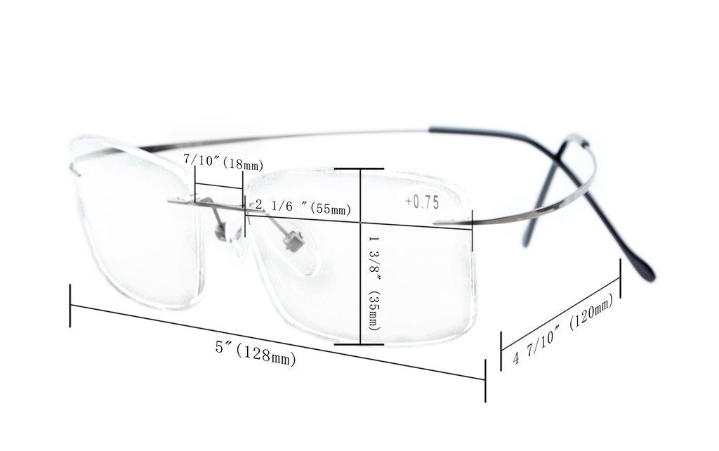 CessBlu Blue Light Blocking Glasses for Men - Titanium Rimless Computer Glasses with UV Protection - Reduce Eye Strain for Gaming, Reading & Office Work
