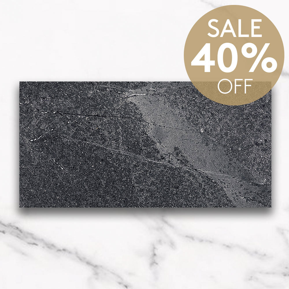 Symphony Antracita 300x600mm Limestone Look Matte Porcelain Tile - Premium Flooring for Living Room, Kitchen & Bathroom Renovation