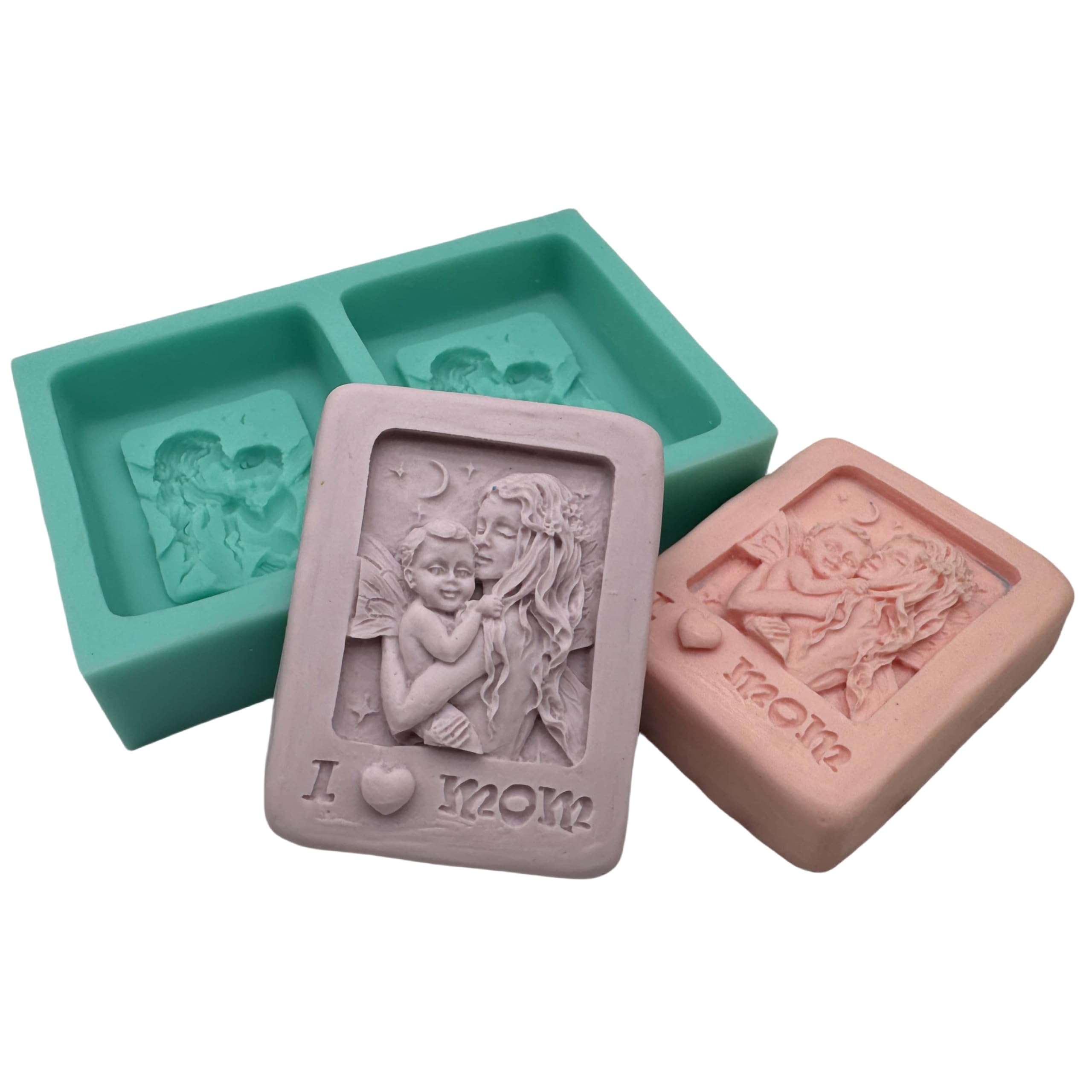 GreatMold DIY 'I Love Mom' 3D Silicone Soap Mold - Handmade Candle & Cake Decoration Mould for Mother's Day Gifts | Perfect for Soap Making, Candle Crafting, and Baking Decorations