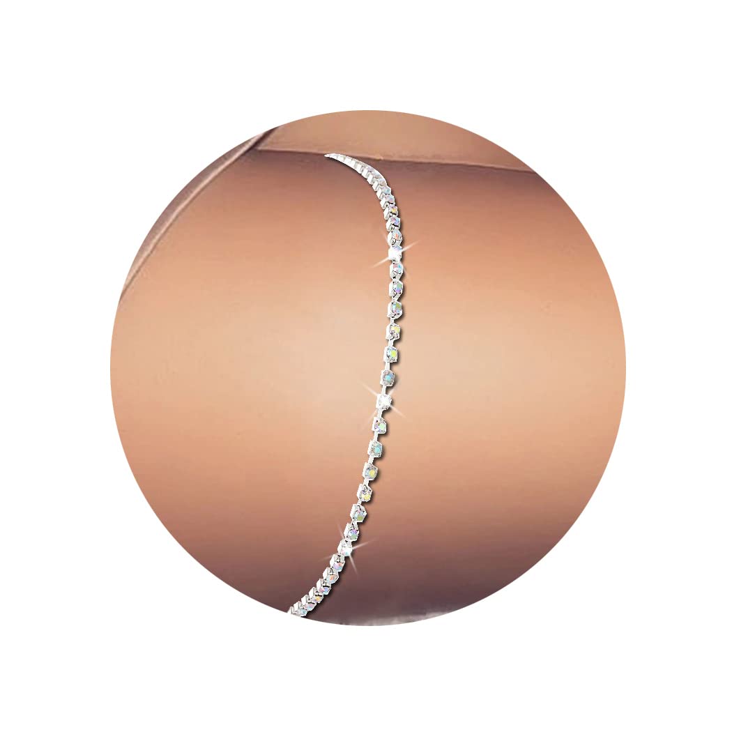 Deladola Crystal Leg Chain - Rhinestone Body Jewelry for Women | Sparkly Thigh Chain Accessory for Beach, Party & Festival Outfits | Fashionable & Elegant Body Chain for Summer & Special Occasions