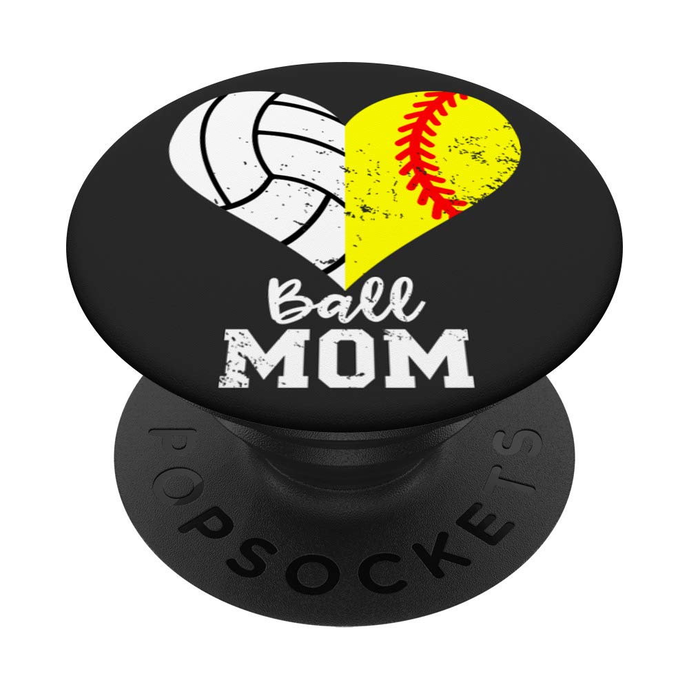 Funny Softball Volleyball Mom PopSockets Grip & Stand - Phone & Tablet Holder - Perfect for Sports Moms, Team Parents & Game Day Accessories