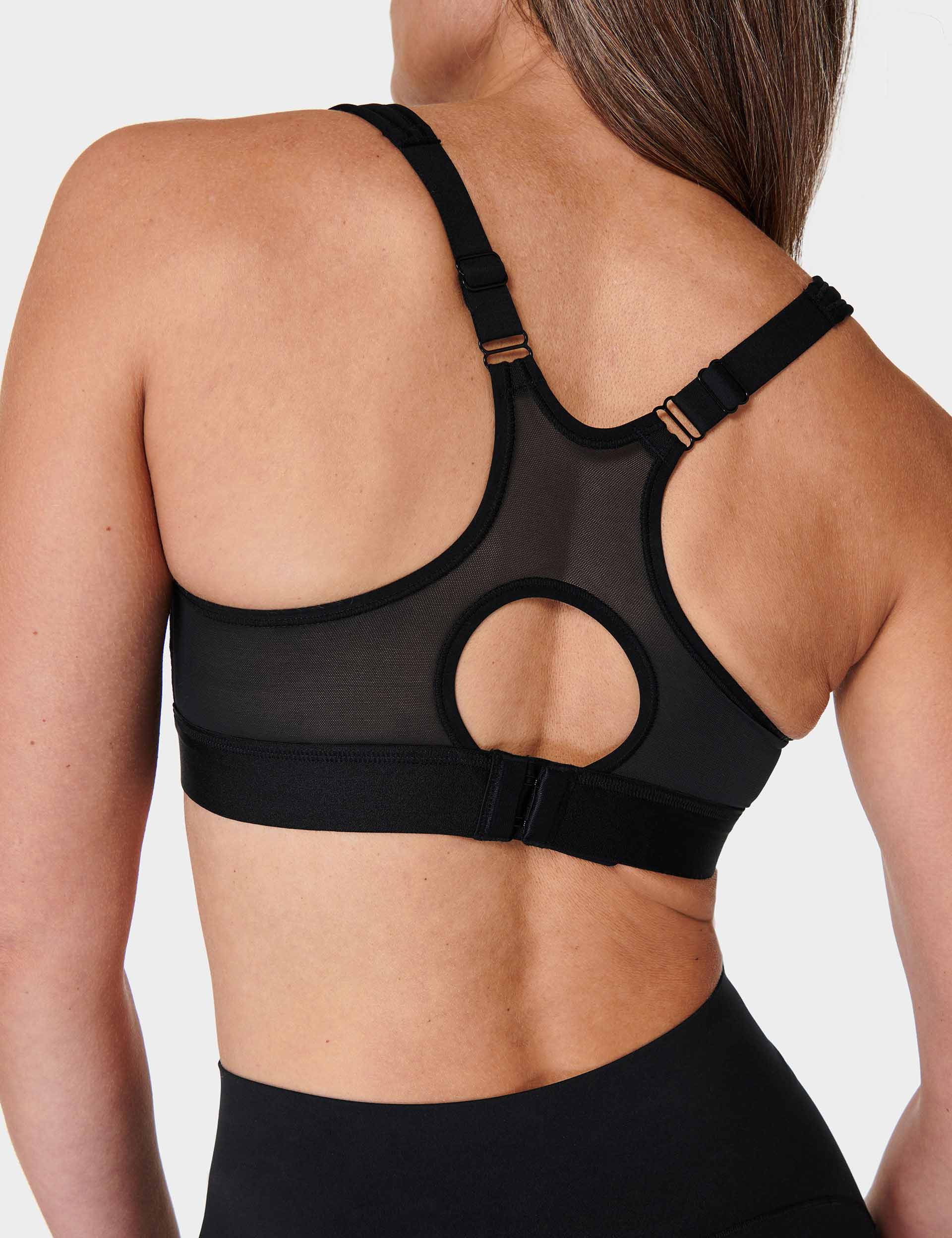 Power Pro Running Bra for Women - High Support Sports Bra - Moisture Wicking & Breathable - Black - Perfect for Running, Gym Workouts & High-Intensity Training