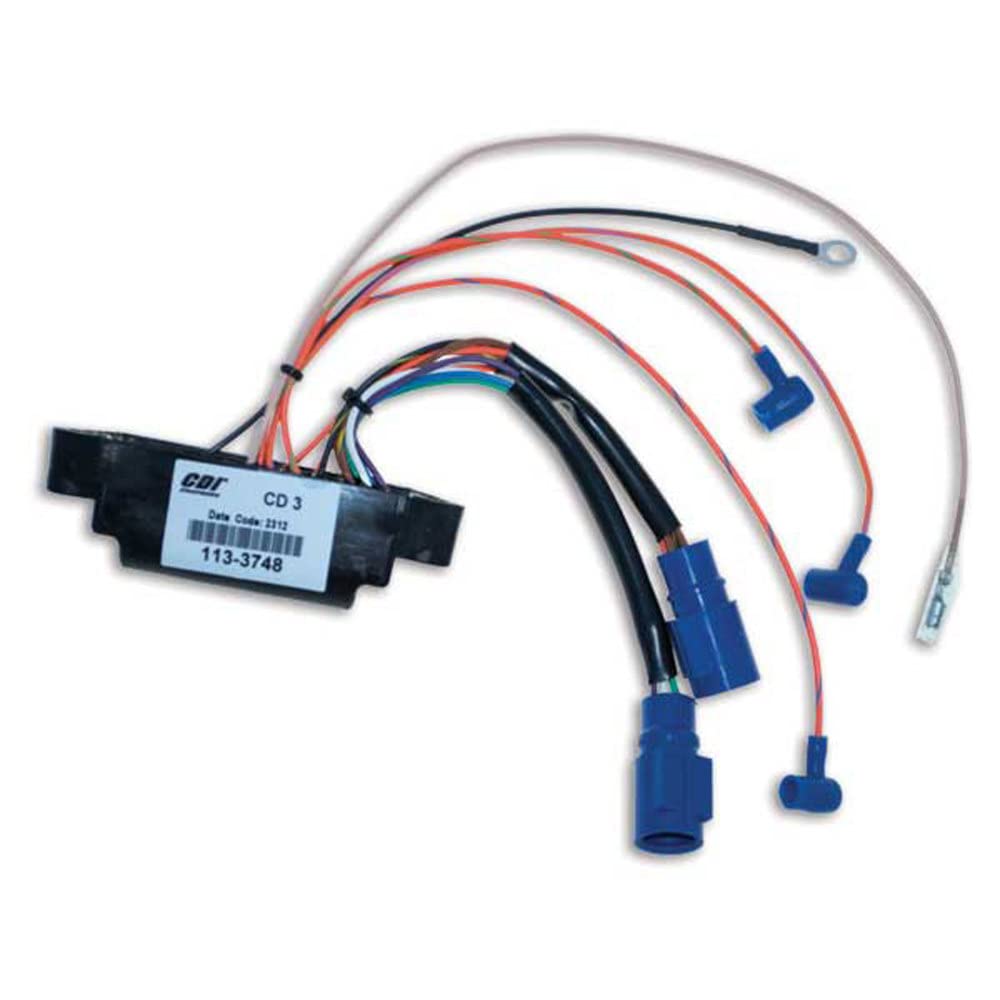 CDI Electronics 113-3748 Johnson Evinrude Power Pack Replacement for 3 Cylinder Outboard Motors (1989-1998) - Marine Engine Ignition System Upgrade for Fishing Boats & Watercraft
