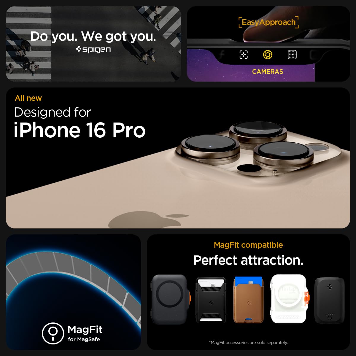 Spigen Enzo Aramid Case for iPhone 16 Pro - Slim Protective Cover with Premium Design | Perfect for Everyday Use, Travel & Business (Black/Natural)