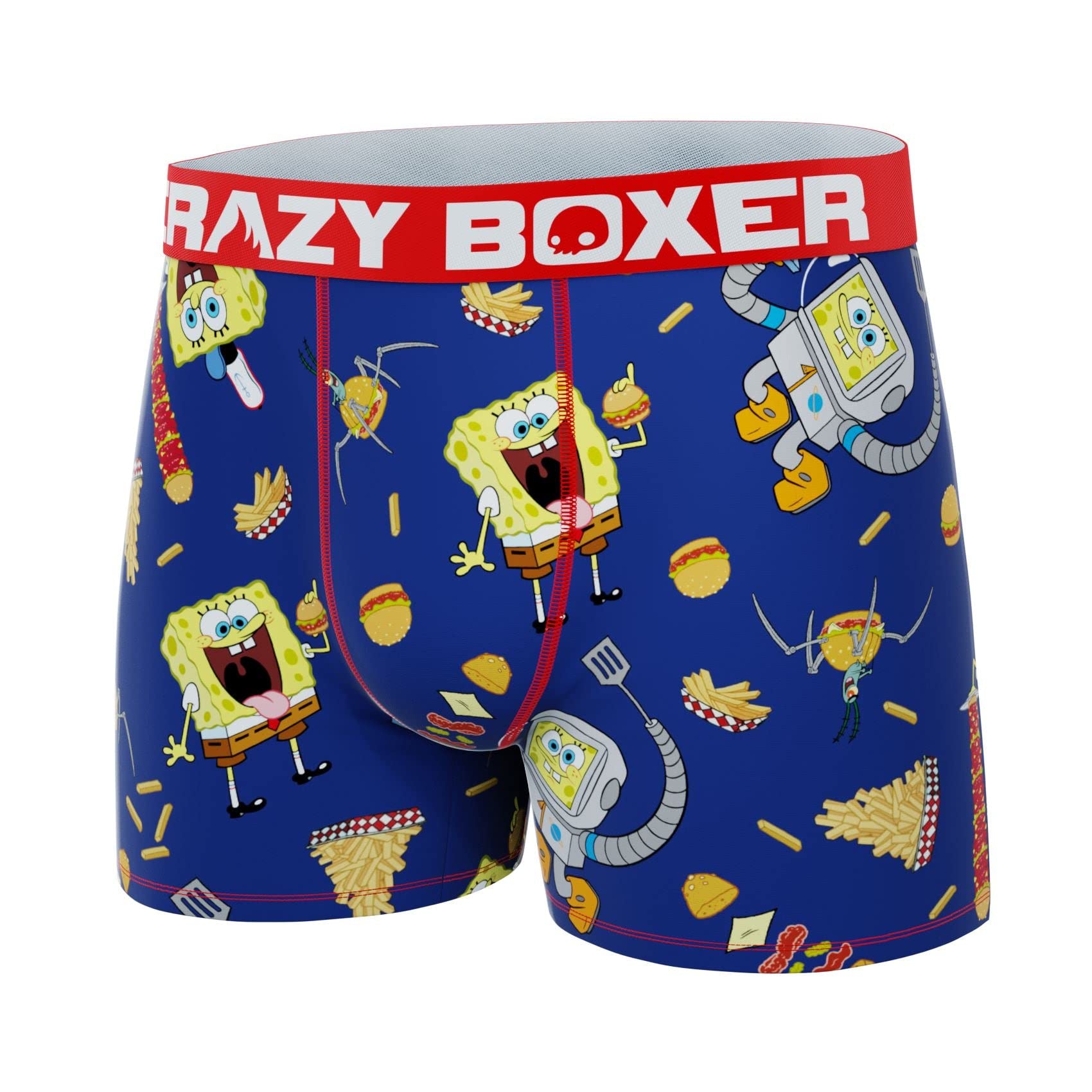 CrazyBoxer Spongebob Seahorse Men's Boxer Briefs - Soft Cotton Underwear for Comfort & Fun | Perfect for Sleepwear, Lounge Wear & Gifts