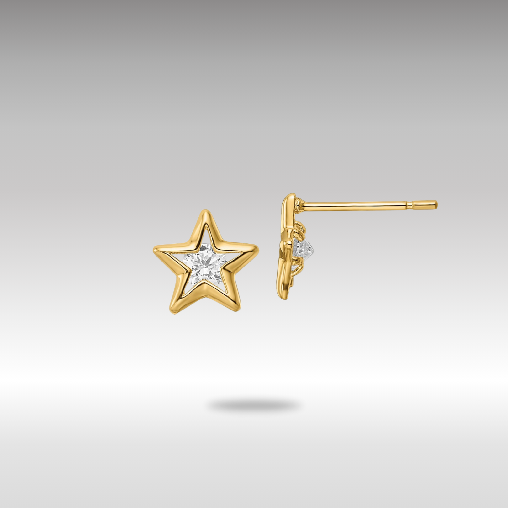 14K Gold Plated CZ Star Stud Earrings for Women - Sparkling Cubic Zirconia Post Earrings - Perfect for Parties, Weddings & Everyday Wear - Model YE2068