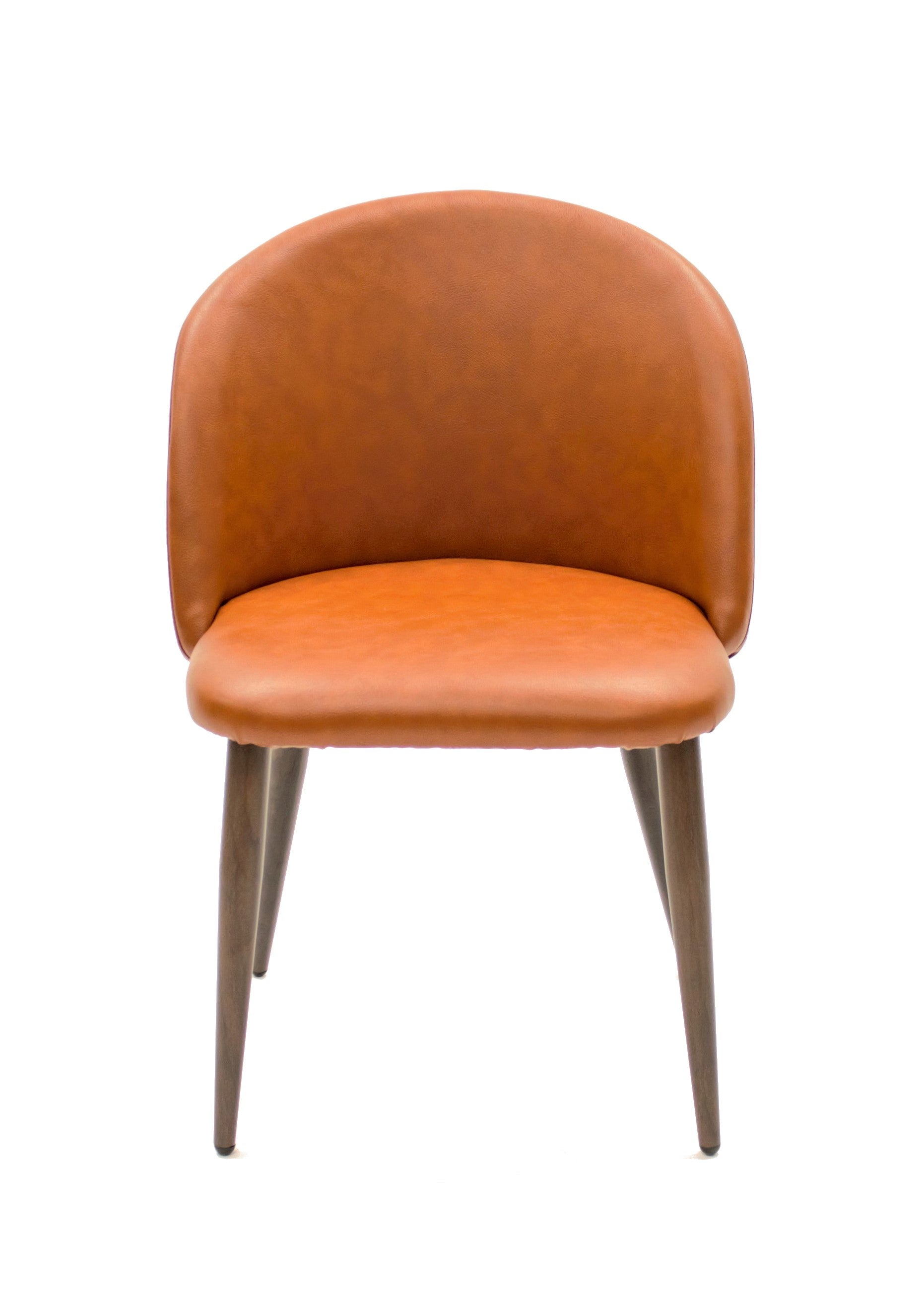 Luxury Cognac Brown Crescent Chair - Modern Accent Seating for Living Room, Bedroom & Office - Comfortable Lounge Chair for Relaxing & Reading