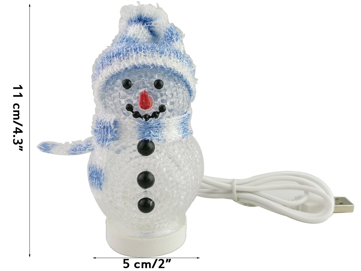 Mini USB LED Glowing Snowman Light - Christmas Holiday Desk Decor, Party & Home Decoration, Perfect for Office, Bedroom, and Festive Celebrations