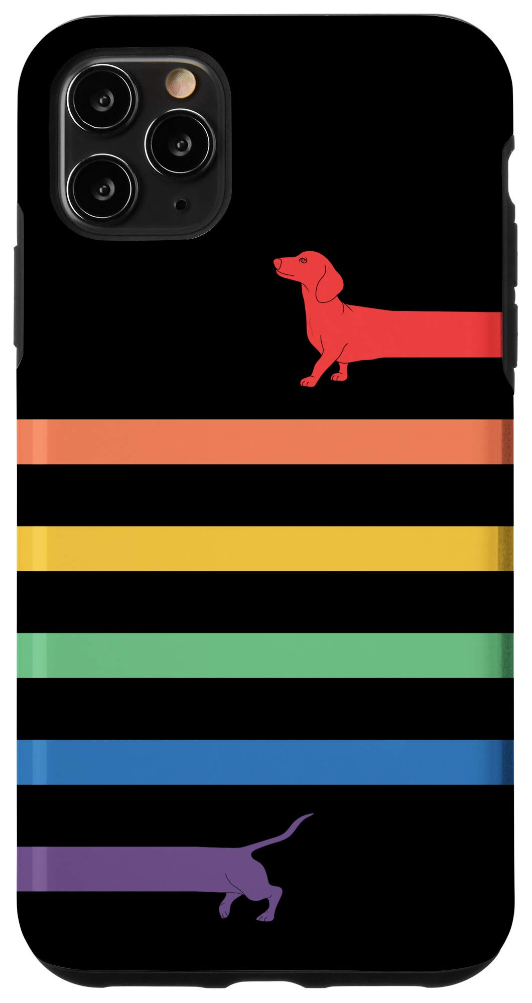 iPhone 11 Pro Max Case - Rainbow LGBT Pride Dachshund Design - Funny Gay Rights Phone Cover - Perfect Gift for Dog Lovers & LGBTQ+ Supporters - Ideal for Pride Month, Daily Use & Special Occasions