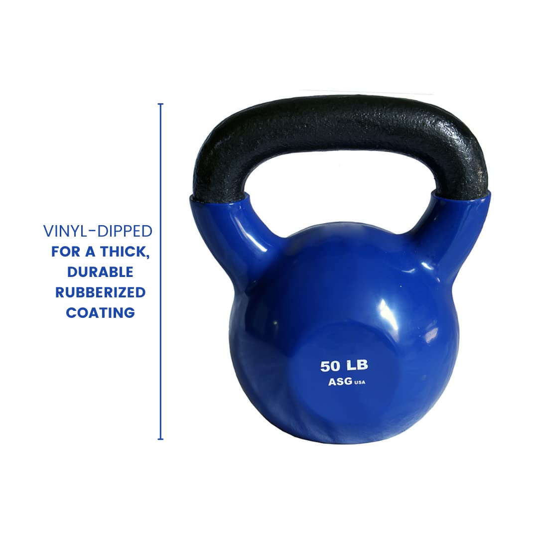 Ader Vinyl Kettlebell Set - 50 LB (Set of 2) - Durable Home Gym Equipment for Strength Training & CrossFit Workouts
