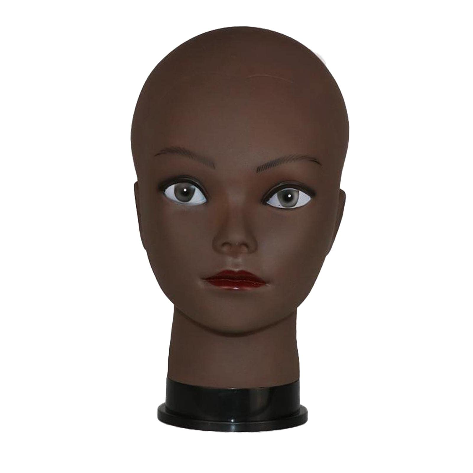 Trendy Retail® Female Head Mannequin with Wig & Glasses - Black Makeup Display for Salon, Wig Shop, and Retail Store Visual Merchandising