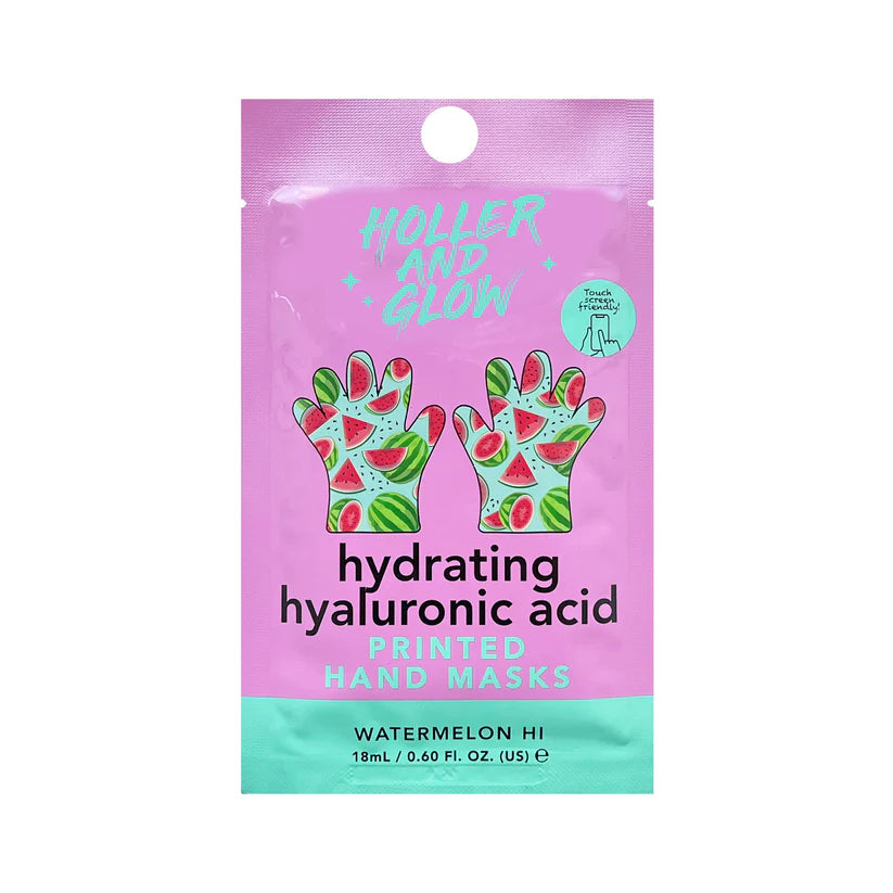 Holler & Glow Watermelon Hydrating Hand Mask - Moisturizing & Nourishing Gloves for Dry Skin Care - Perfect for Spa Night, Self-Care Routine & Gift Giving