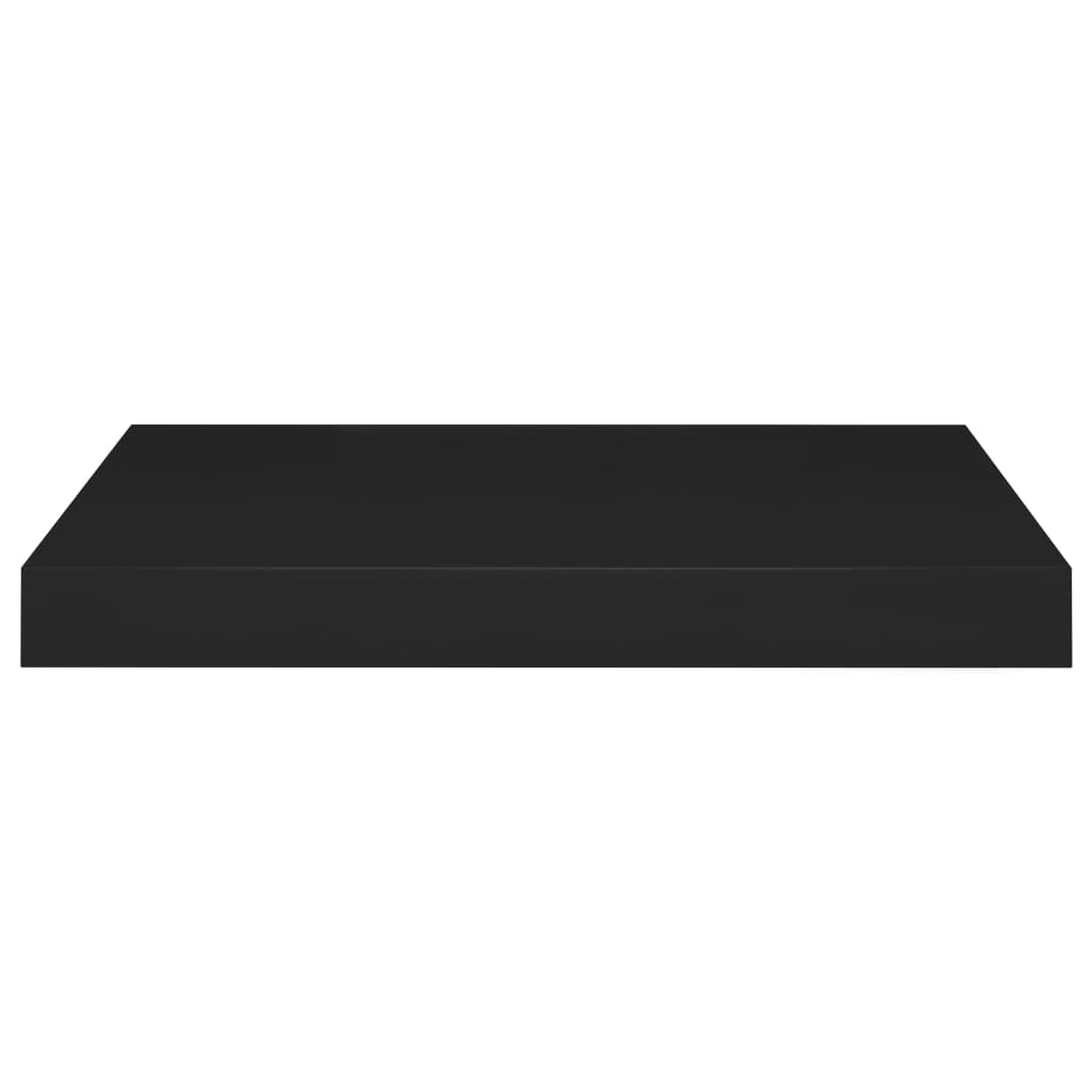 Modern Floating Wall Shelves Set of 4 - Black MDF Decorative Ledges 15.7