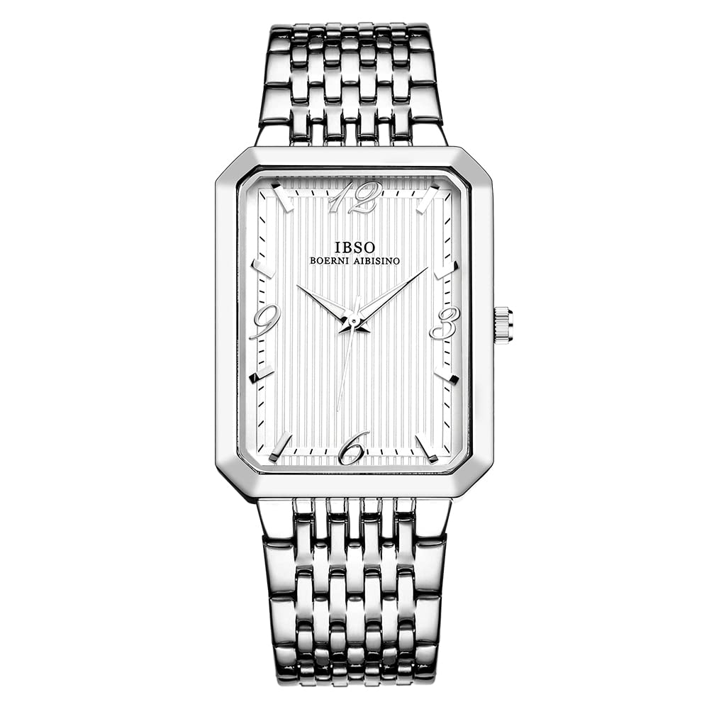 Classic Men's Rectangle Dial Quartz Wristwatch - Stylish Analog Watch for Business, Casual & Formal Occasions