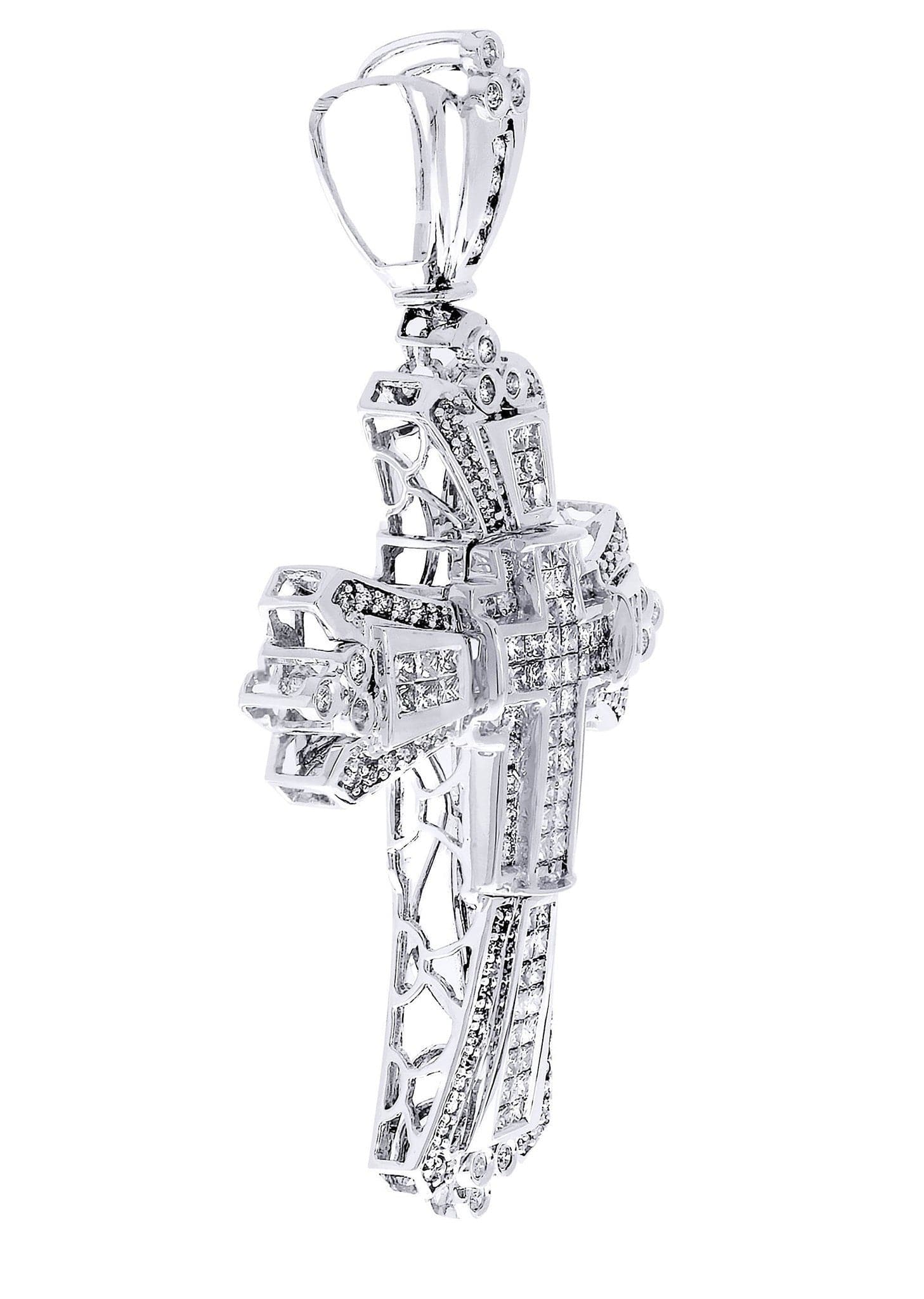 3.27 Carat Diamond Cross Pendant Necklace - 15.41 Grams Solid Gold Jewelry for Women - Perfect for Weddings, Anniversaries & Special Occasions