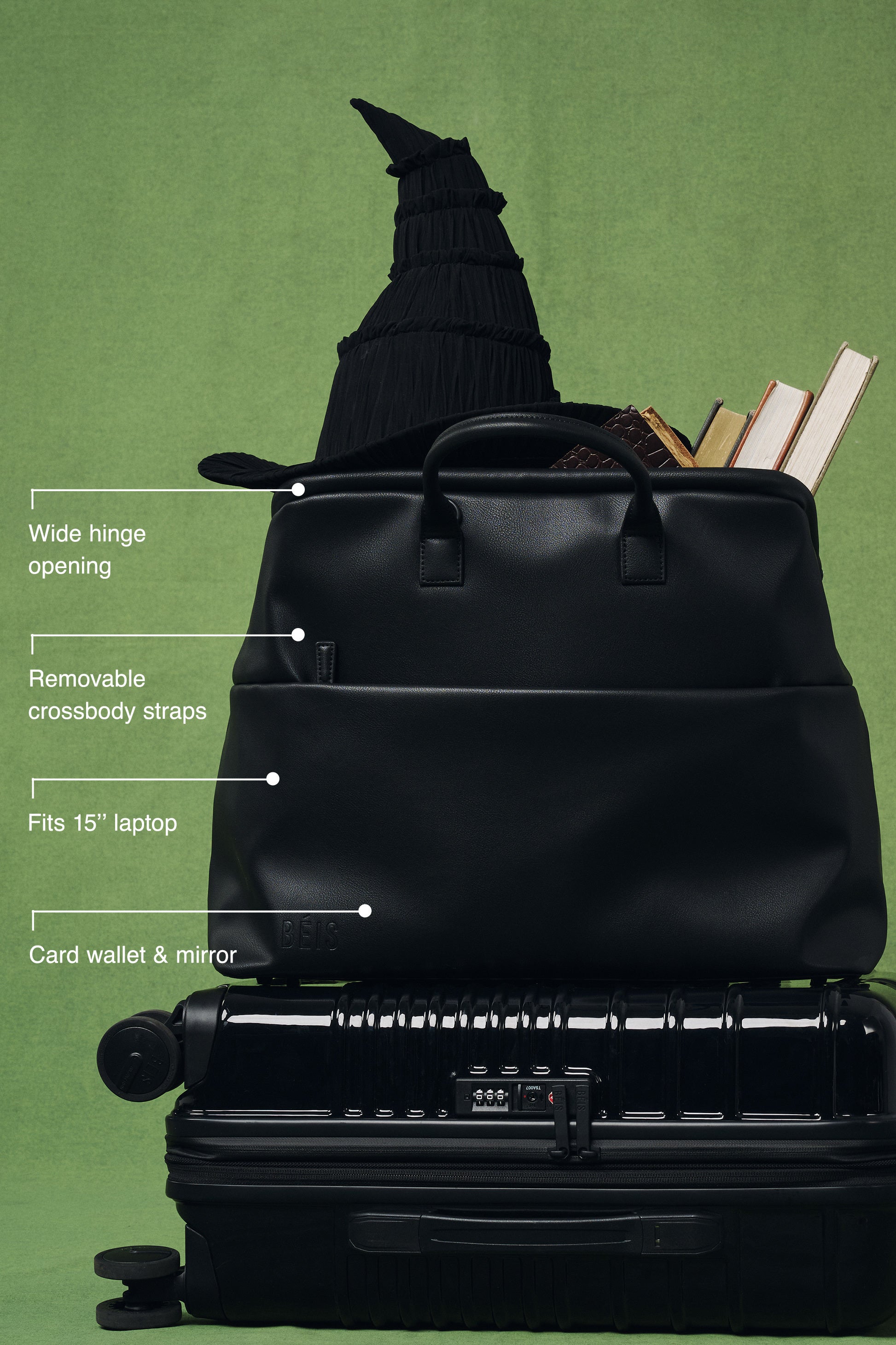 The Wicked Weekender - Stylish Black Travel Bag for Women & Men | Perfect for Weekend Getaways, Gym, Work & Overnight Trips