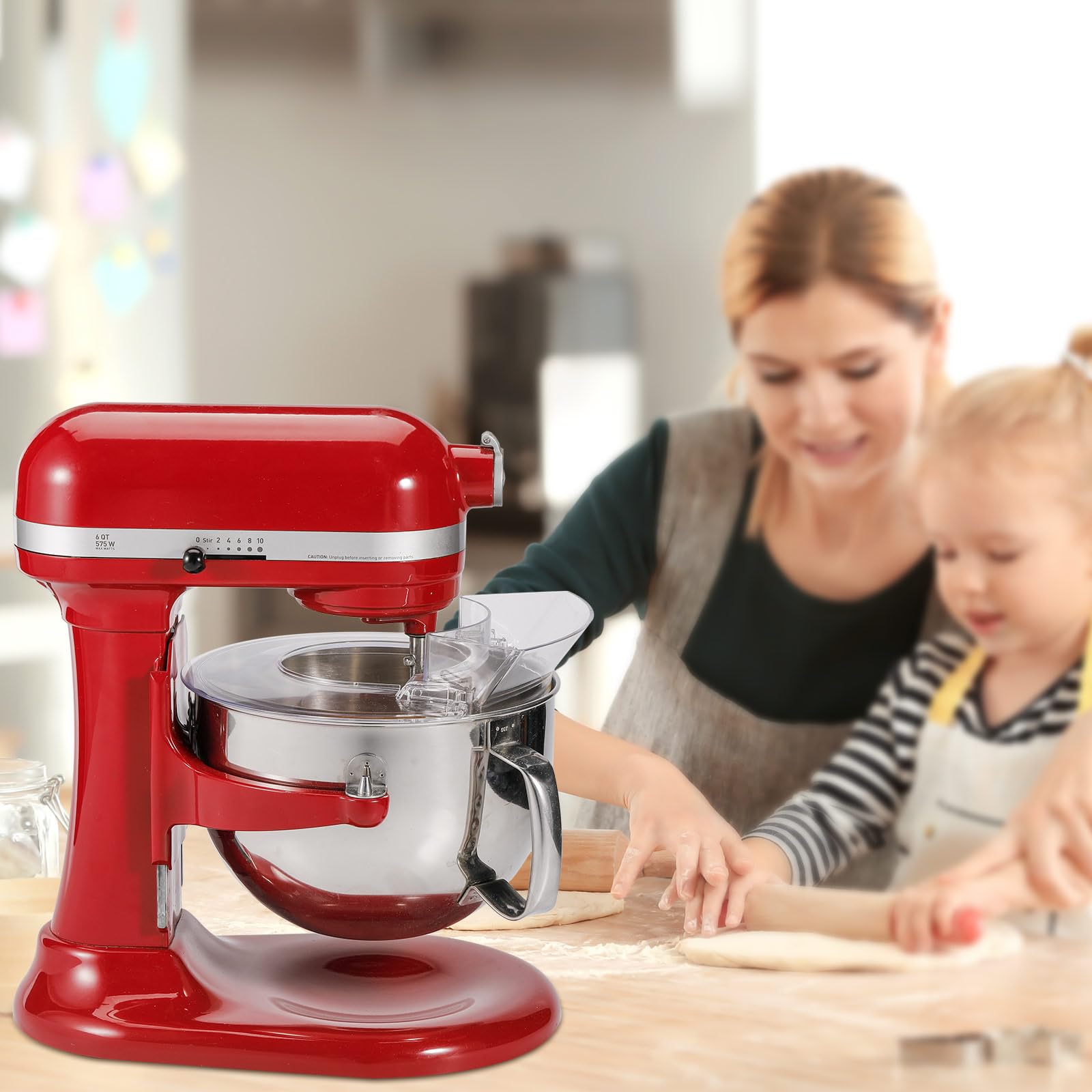 KitchenAid 6 Quart Pouring Shield with Removable Splash Guard - Compatible with 5.5-7 Quart Bowl-Lift Stand Mixers - Perfect for Baking, Mixing Dough & Preventing Messes