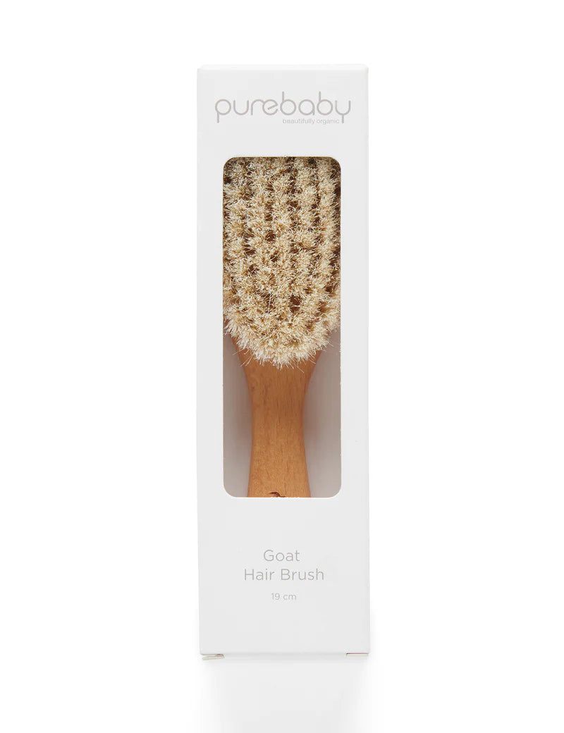 Pure Goat Hair Brush for Baby - Soft & Gentle Newborn Hair Care - Perfect for Sensitive Scalp & Delicate Skin - Ideal for Bath Time & Daily Grooming