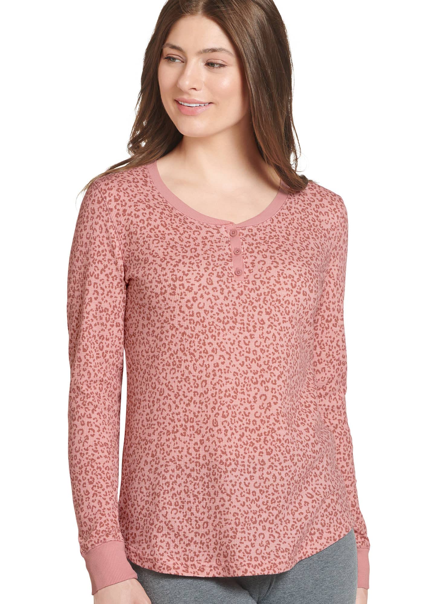 Jockey Women's Long Sleeve Waffle Henley Top - Soft Cotton Casual Shirt for Layering, Work & Everyday Wear