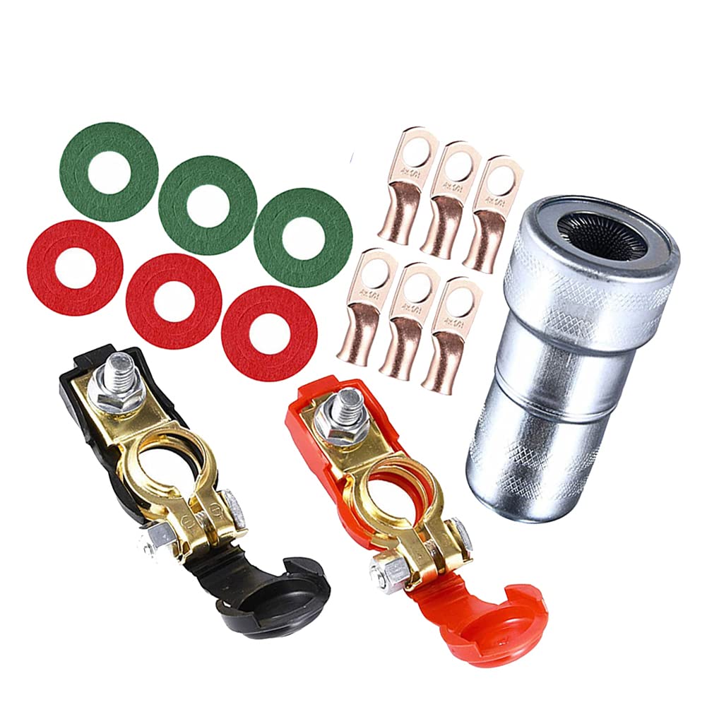 Pure Copper Battery Terminal Connectors - Car, Truck, Boat & RV Use