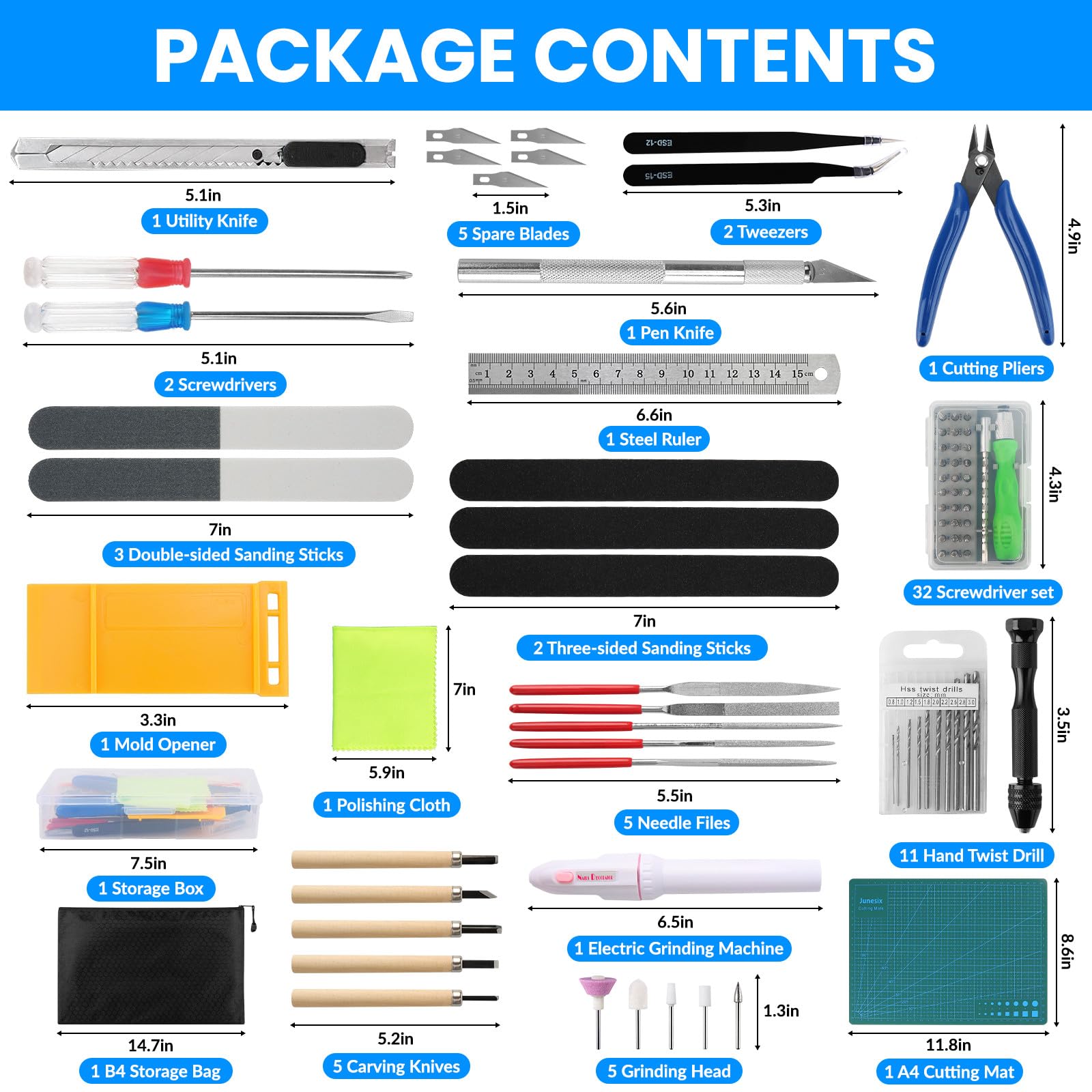 82 Pcs Professional Gundam Model Tool Kit - Plastic Model Building Tools for Adults, Hobby Craft Set for Repairing & Fixing | Perfect for Gundam Kits, Model Cars & DIY Projects