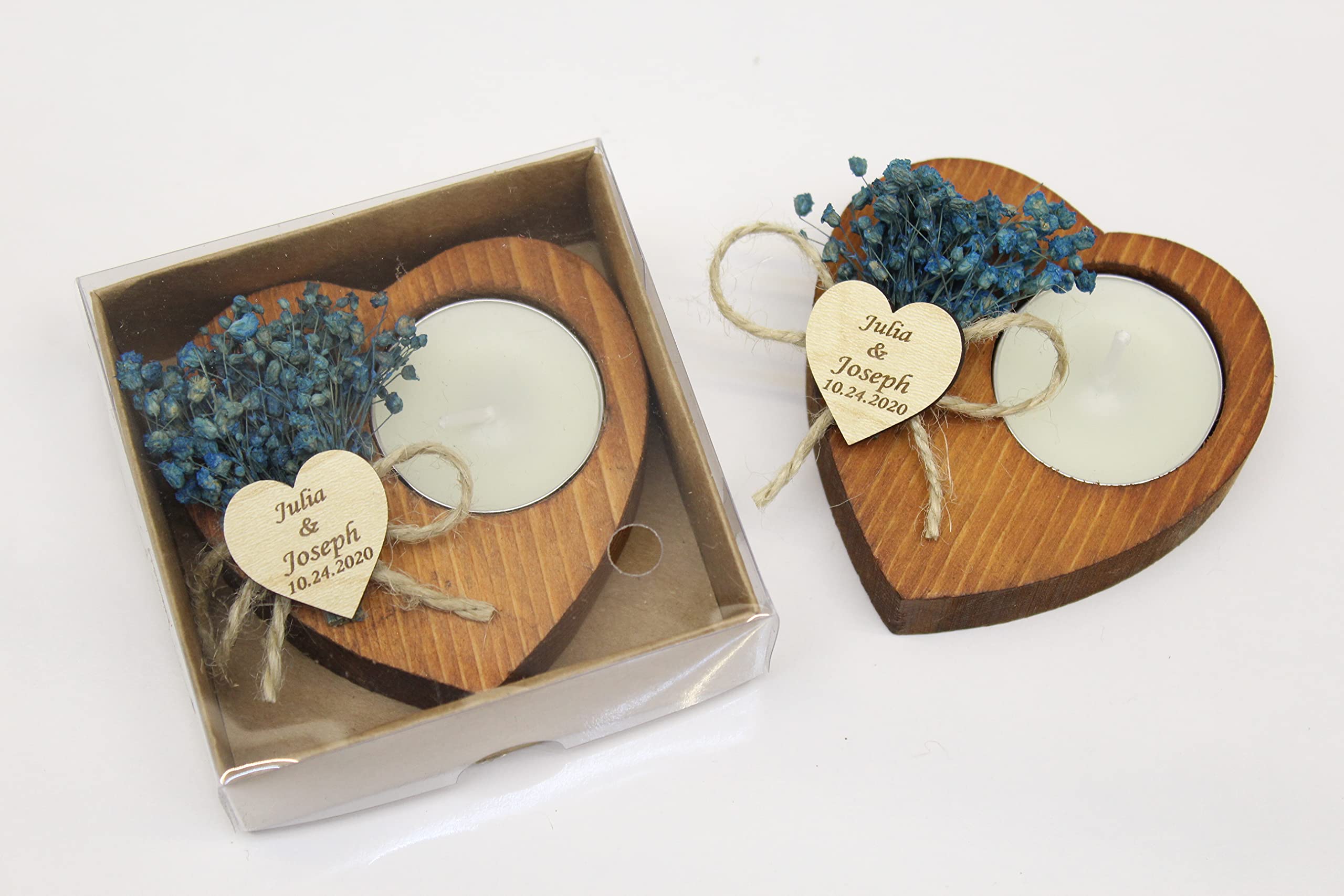 50 Pcs Heart Shaped Tealight Candle Holders Bulk - Romantic Wedding Guest Favors, Funeral Memorial Gifts, Bridal Shower Party Decorations - Perfect for Candlelight Dinners, Anniversary Celebrations & Home Decor