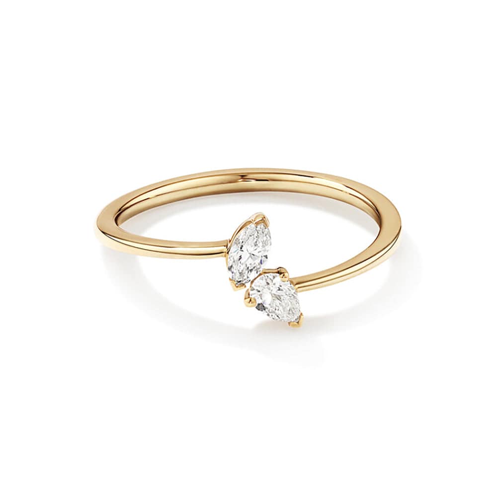 Lab Grown Diamond Toi et Moi Promise Ring - Marquise & Pear Cut - Perfect for Engagement, Anniversary & Romantic Gifts