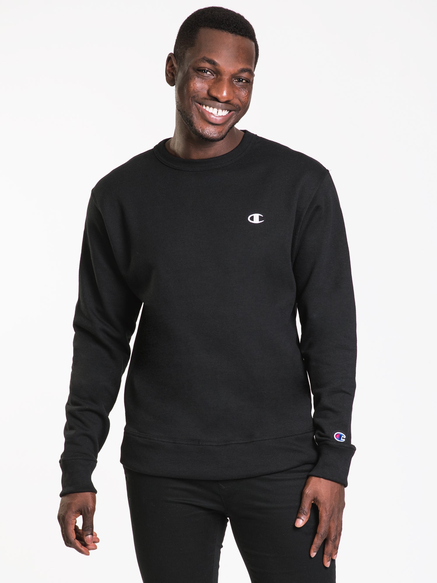 Champion Colour Pop Crew Neck Sweatshirt - Black | Soft & Comfortable Cotton Blend | Casual Wear & Street Style Outfits
