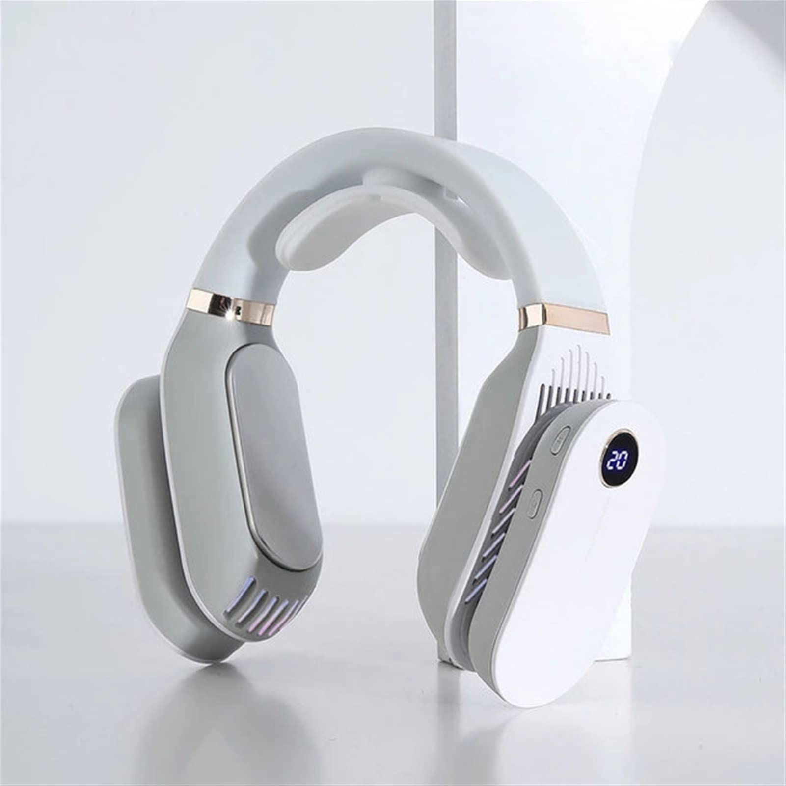 Portable USB Rechargeable Neck Fan - Personal Air Cooler with 3 Speeds, Hands-Free Hanging Design for Outdoor, Office & Travel - Mini Cooling Fan for Summer (Color: A) | Stay Cool While Hiking, Working or Commuting