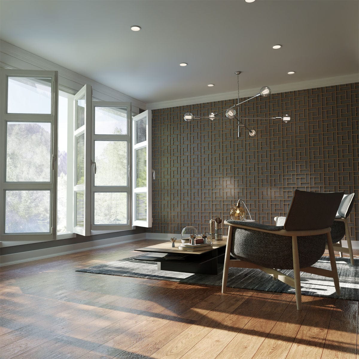 Sheffield Decorative Fretwork Wall Panels - Laser Cut Metal Wall Decor for Home & Office - Perfect for Living Room, Bedroom, and Commercial Spaces