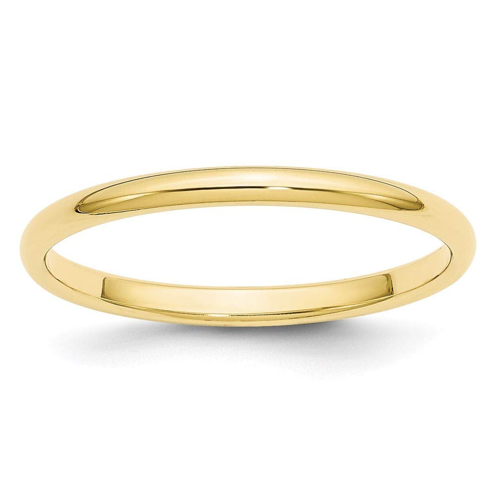 10K Half Round Band Ring for Women - White Gold, Yellow Gold, Rose Gold - Sizes 4-12 & 2mm-8mm Widths - Perfect Wedding, Anniversary, Birthday Gift & Everyday Jewelry