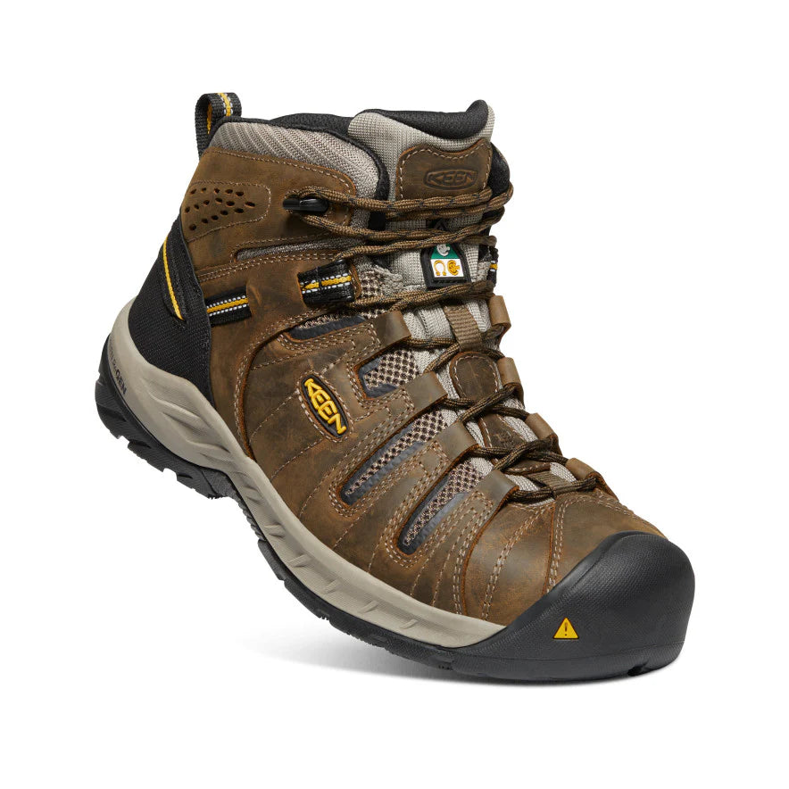 Men's CSA Safety Flint II Work Boots - Steel Toe, Slip Resistant, Electrical Hazard Protection - Perfect for Construction, Warehouse & Industrial Work