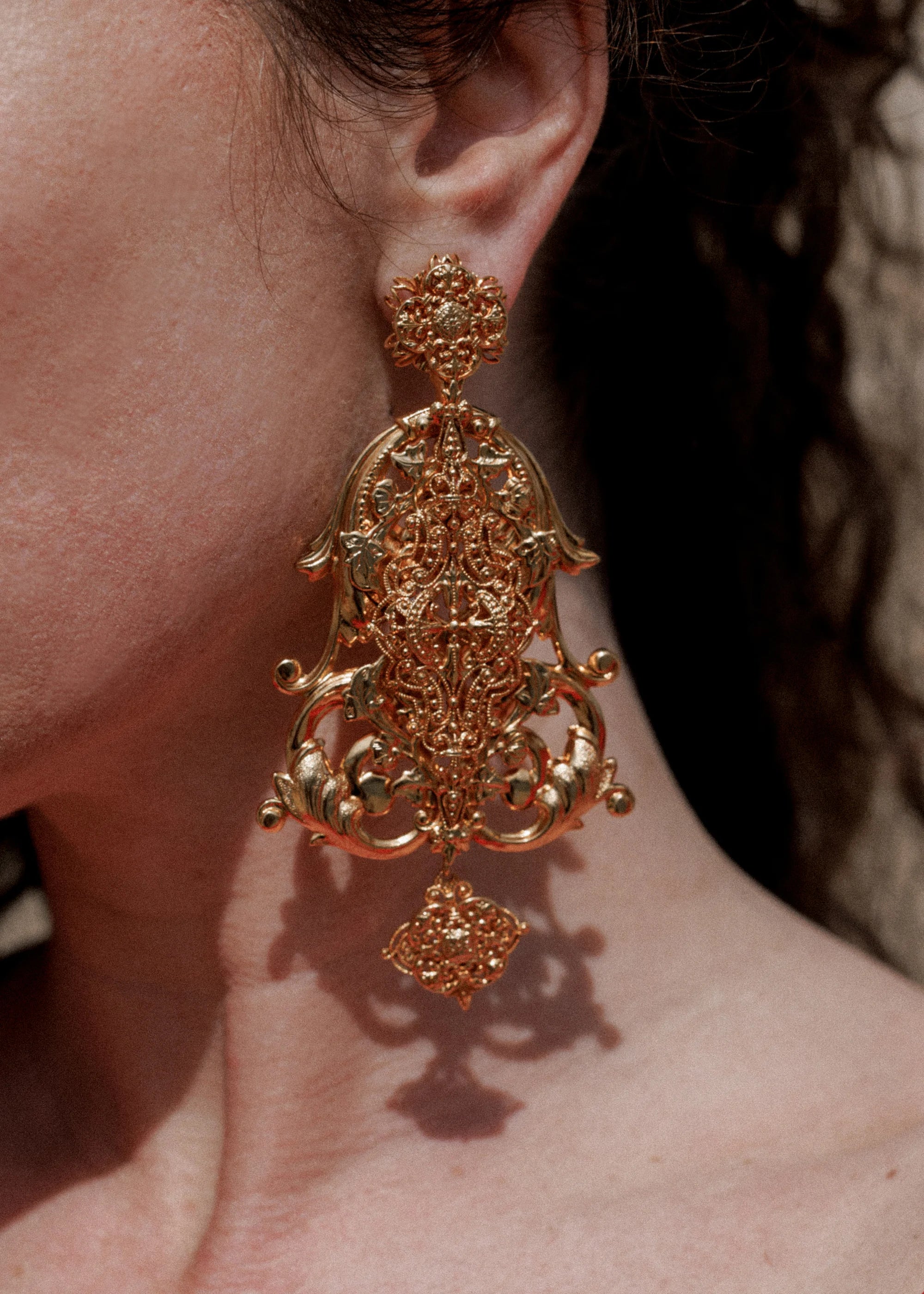 Jennifer Behr x Léanne Ansar Aimée Gold Earrings - Elegant Dangle Earrings for Women, Perfect for Weddings, Parties & Special Occasions