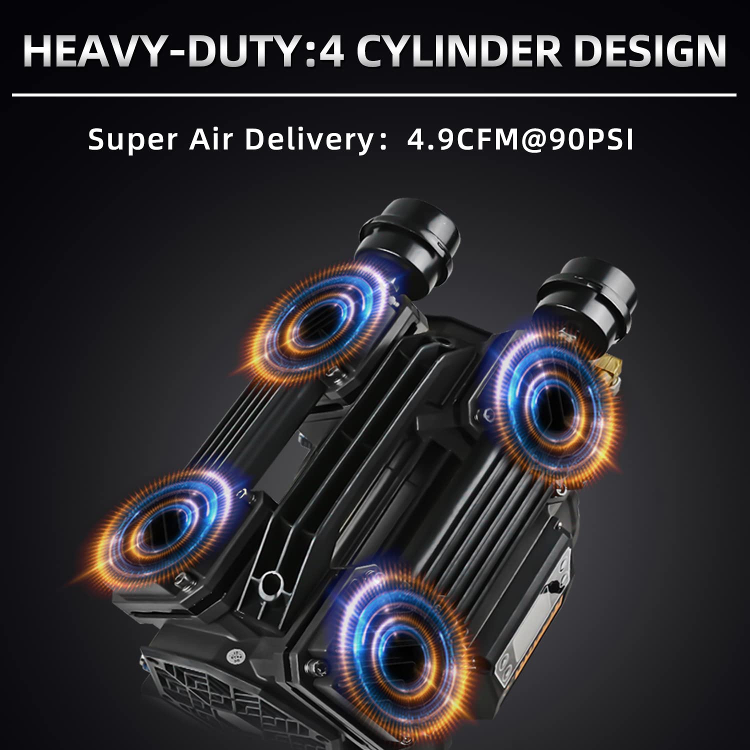 145PSI 2HP Heavy Duty Oil-Free Tankless Air Compressor Pump - Perfect for DIY Projects, Home Repairs & Professional Workshops