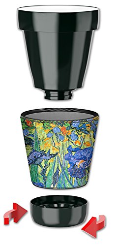 Mugzie 12-Oz Insulated Lowball Tumbler with Removable Wet Suit Cover - Van Gogh Irises Design - Perfect for Iced Coffee, Cocktails & Home Bar Use