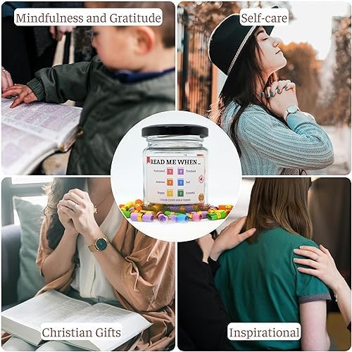 Inspirational Bible Verse Jar - Christian Gift for Women & Men, Birthday, Graduation & Easter Present - Daily Scripture Encouragement for Home, Office & Prayer Time