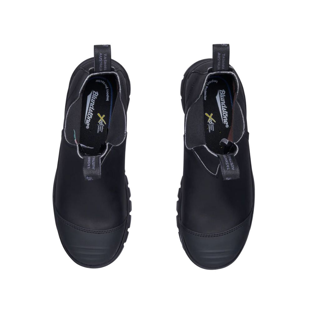 Blundstone 968 XFR Unisex Steel Toe Slip-On Work Boots - Black | OSHA Approved Safety Shoes for Construction, Warehouse & Industrial Work