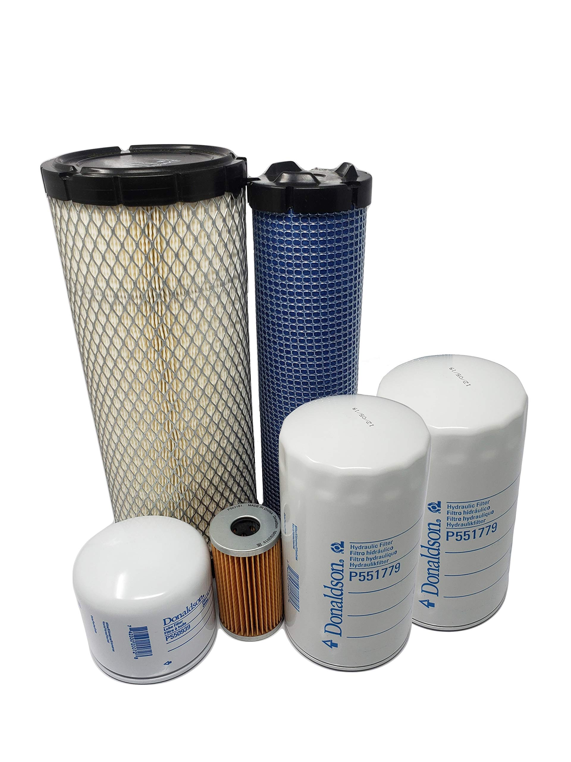 CFKIT Service Filter Kit Compatible with Kubota M5400 Tractor with F2803-EA Engine - Air, Oil & Fuel Filters Replacement for Tractor Maintenance & Farming Operations