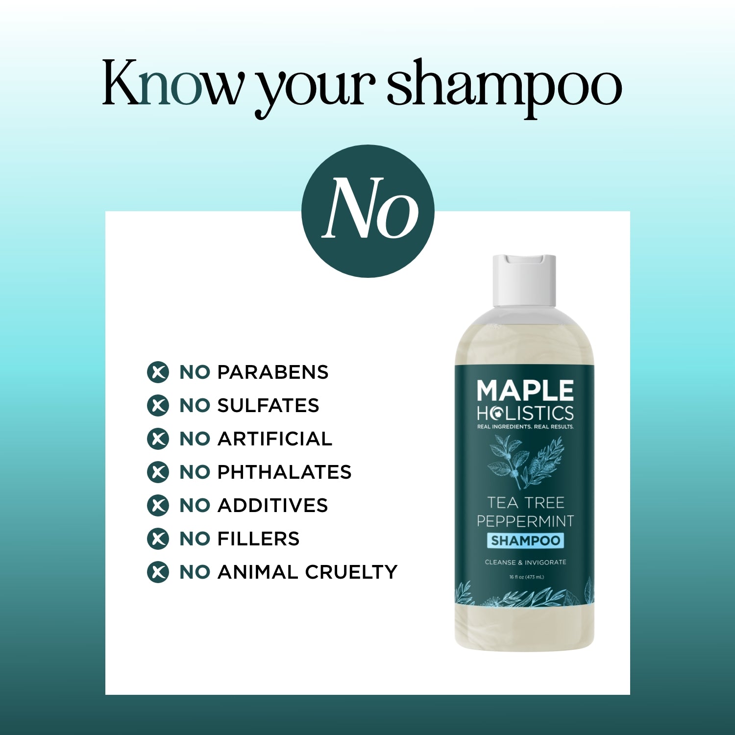 Tea Tree & Peppermint Shampoo for Oily Scalp & Dandruff Control - Refreshing & Soothing Hair Care for Daily Use