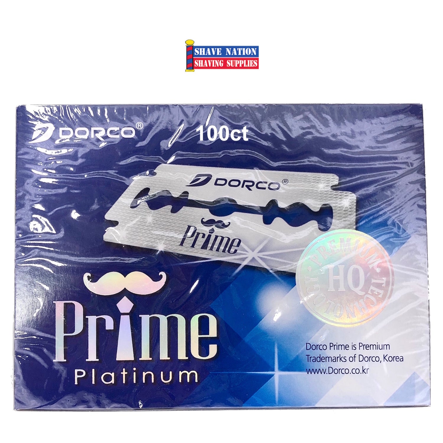 Dorco Prime DE Razor Blades 100 Count - Premium Double Edge Safety Razor Blades for Men & Women - Smooth Shaving for Face, Legs & Body - Ultra Sharp Stainless Steel Blades for Sensitive Skin