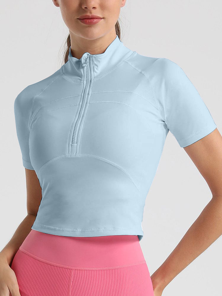 ZASUWA Women's Solid Color Quick Dry Zipper Tank Tops - Perfect for Gym, Yoga, Running & Summer Outdoor Activities