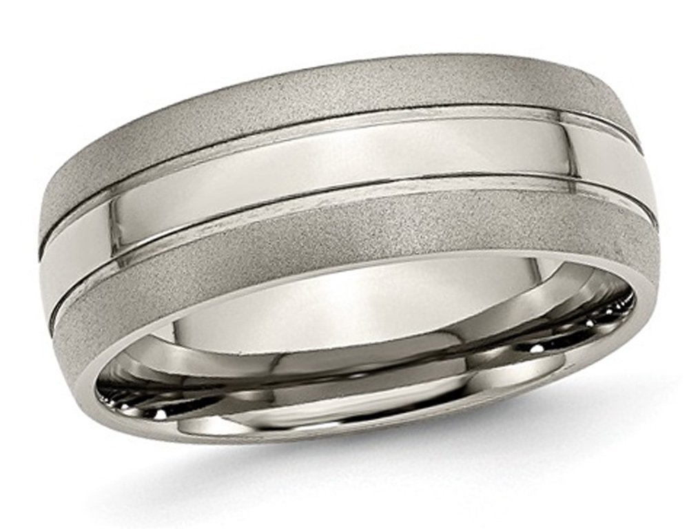 8mm Titanium Brushed Wedding Band Ring for Men - Durable & Comfortable, Perfect for Everyday Wear, Anniversaries, and Special Occasions