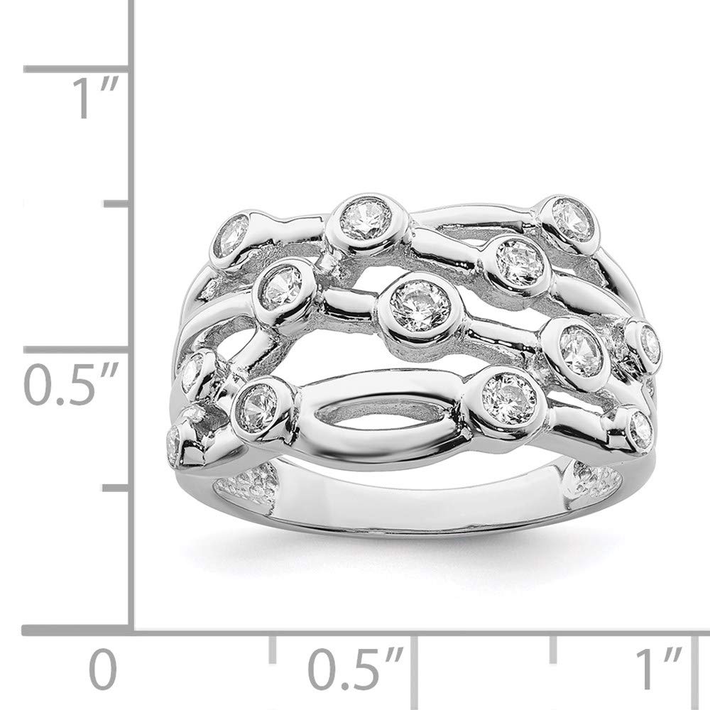 925 Sterling Silver Cubic Zirconia Criss Cross Ring for Women - Elegant Fine Jewelry Gift for Her, Perfect for Anniversaries, Birthdays & Special Occasions