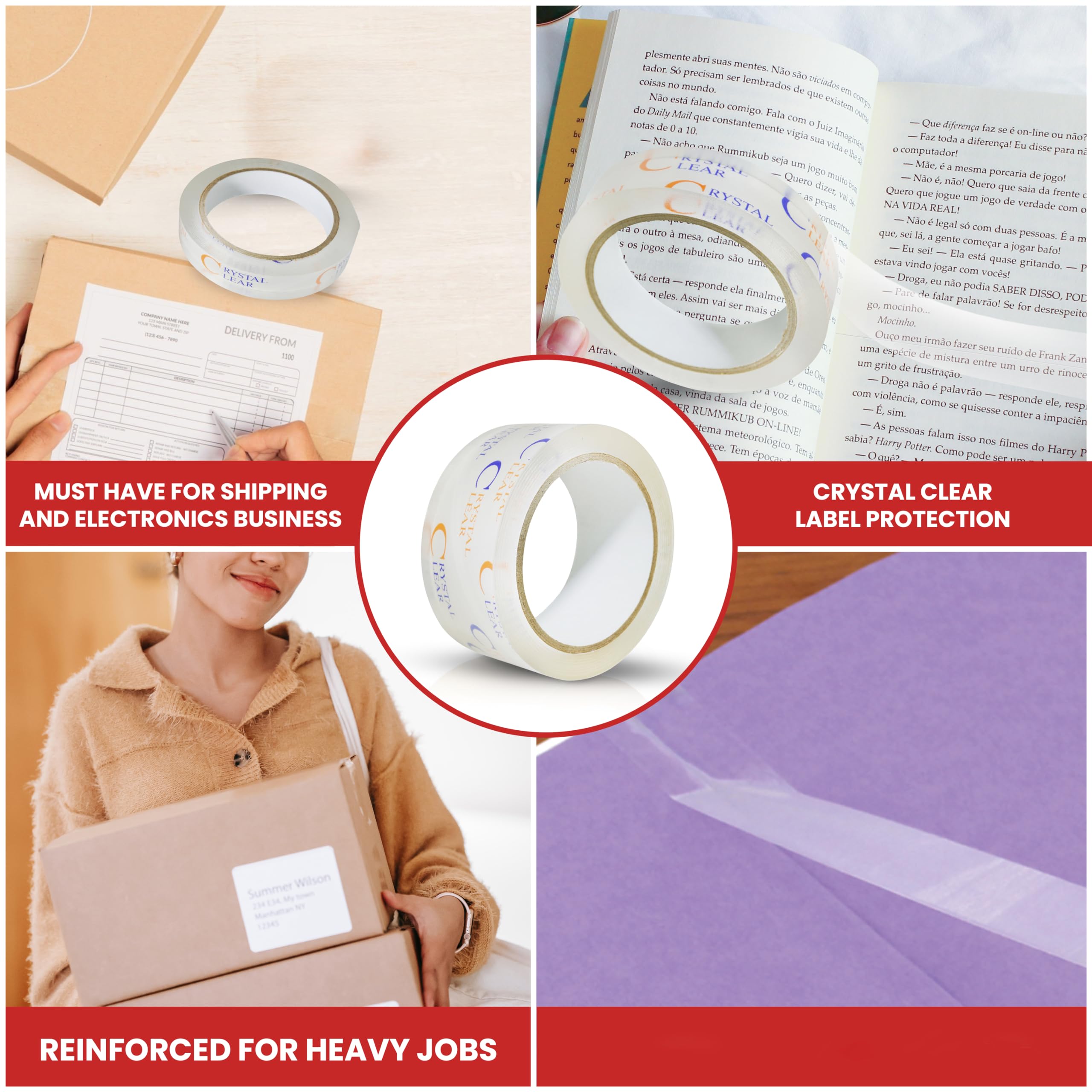 GGR Supplies T.R.U. LP-20CC Clear Book Repair Label Protection Tape - 4 Inch x 72 Yards (18 Pack) - Ideal for Library, Office & School Document Preservation