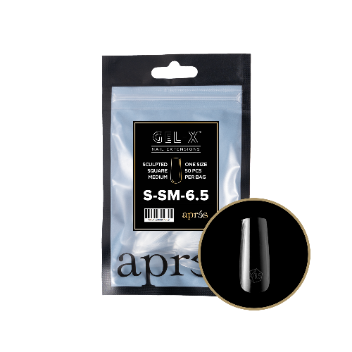 Apres Gel X Refill Tips 2.0 (50pc) - Sculpted Medium Square Nail Extensions for Professional Salon & DIY Manicure at Home