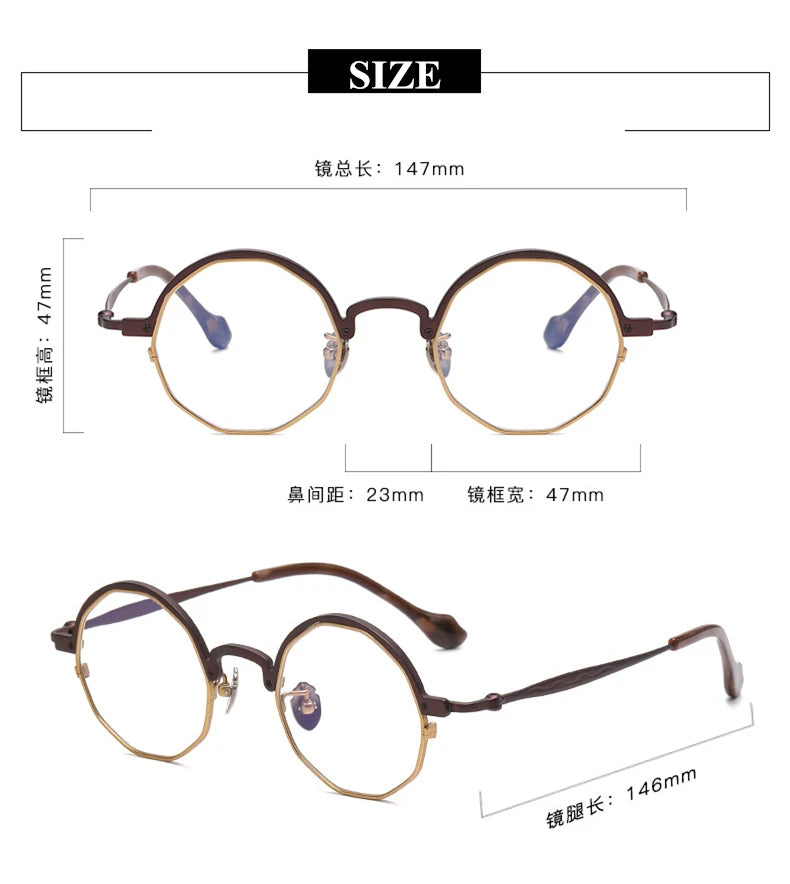 Stylish Unisex Black Titanium Eyeglasses T6067 - Lightweight Full Rim Round Frame for Men & Women | Perfect for Office, Reading & Fashion Accessories