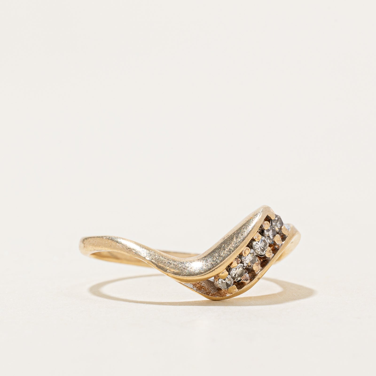 0.10ctw Diamond Contour Ring - Size 5.25 | Elegant Wedding Band, Anniversary Gift for Her | Perfect for Engagements, Proposals & Special Occasions