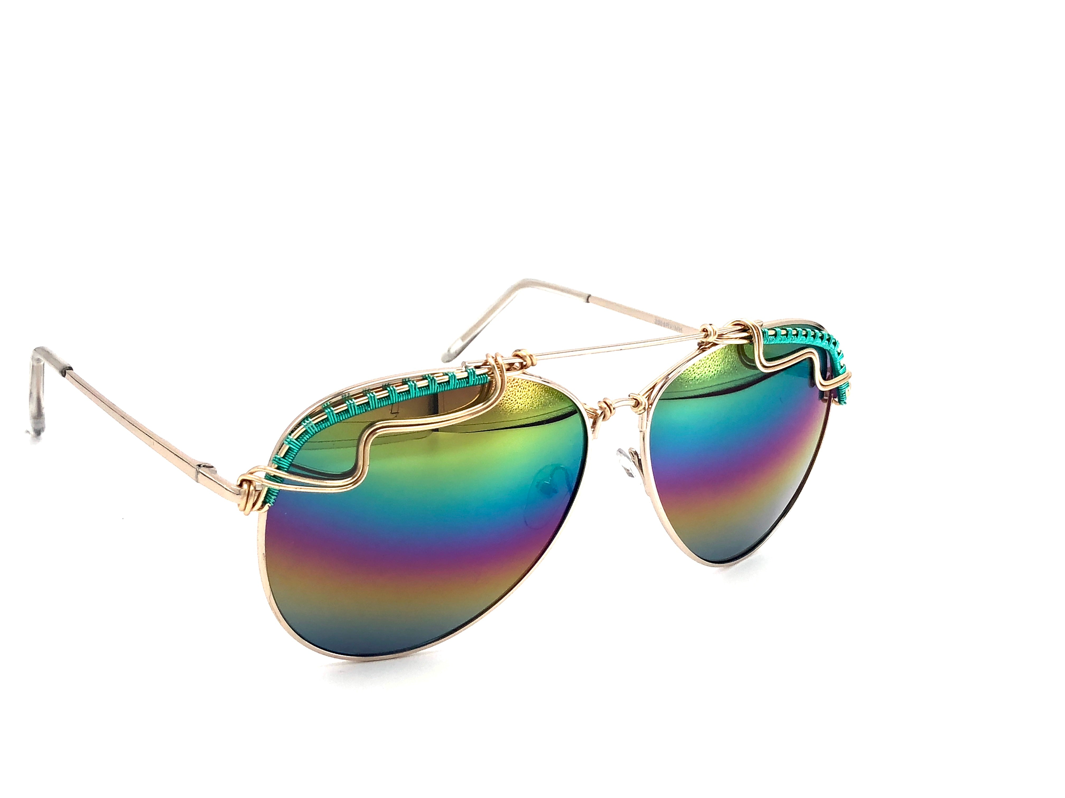 Rainbow Aviator Sunglasses for Men & Women - Classic Retro Polarized UV Protection - Perfect for Driving, Beach, and Outdoor Activities
